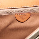 CELINE Macadam Canvas Shoulder Bag PVC Beige Gold Auth 166326-12