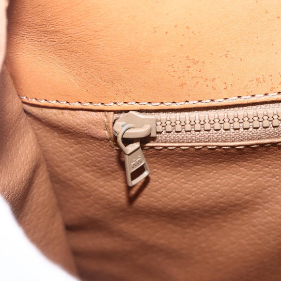 CELINE Macadam Canvas Shoulder Bag PVC Beige Gold Auth 166326