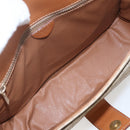 CELINE Macadam Canvas Shoulder Bag PVC Beige Gold Auth 166326-10