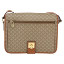 CELINE Macadam Canvas Shoulder Bag PVC Beige Gold Auth 166326-13