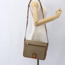 CELINE Macadam Canvas Shoulder Bag PVC Beige Gold Auth 166326-26
