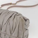 Miu Miu Matelasse Shoulder Bag Leather Gray Gold Auth 166328-9