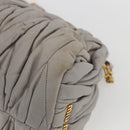 Miu Miu Matelasse Shoulder Bag Leather Gray Gold Auth 166328-15