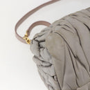 Miu Miu Matelasse Shoulder Bag Leather Gray Gold Auth 166328-16