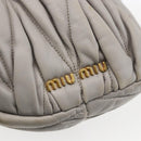 Miu Miu Matelasse Shoulder Bag Leather Gray Gold Auth 166328-10