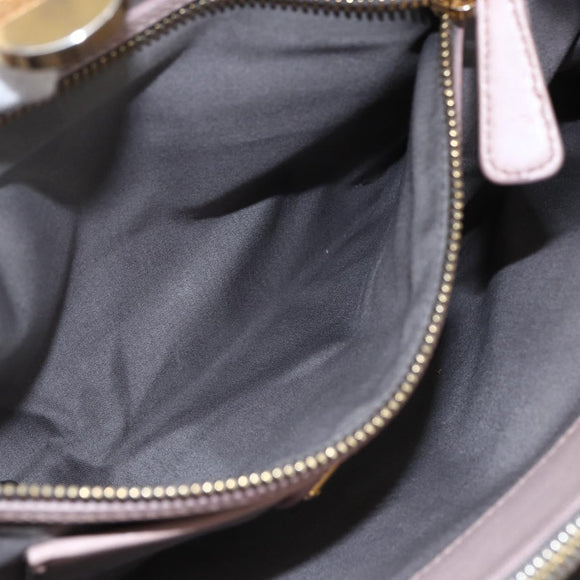Miu Miu Matelasse Shoulder Bag Leather Gray Gold Auth 166328
