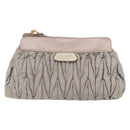 Miu Miu Matelasse Shoulder Bag Leather Gray Gold Auth 166328-2
