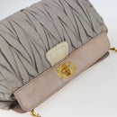 Miu Miu Matelasse Shoulder Bag Leather Gray Gold Auth 166328-6