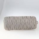 Miu Miu Matelasse Shoulder Bag Leather Gray Gold Auth 166328-5