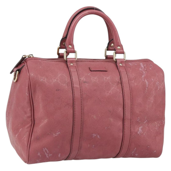GUCCI GG Implementation Boston Bag PVC Gold Pink 193603 Auth 166330