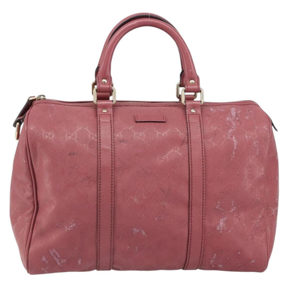 GUCCI GG Implementation Boston Bag PVC Gold Pink 193603 Auth 166330