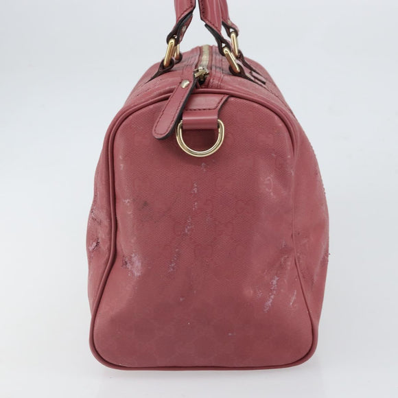 GUCCI GG Implementation Boston Bag PVC Gold Pink 193603 Auth 166330