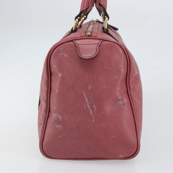 GUCCI GG Implementation Boston Bag PVC Gold Pink 193603 Auth 166330
