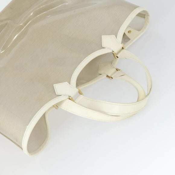 LOUIS VUITTON Epi Plage Lagoon Bay Tote Bag White Clear M92151 LV Auth 166331