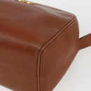 CELINE Circle Shoulder Bag Leather Brown Gold Auth 166332-9