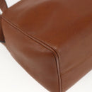 CELINE Circle Shoulder Bag Leather Brown Gold Auth 166332-16