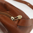 CELINE Circle Shoulder Bag Leather Brown Gold Auth 166332-10