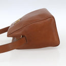 CELINE Circle Shoulder Bag Leather Brown Gold Auth 166332-3