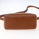 CELINE Circle Shoulder Bag Leather Brown Gold Auth 166332-5