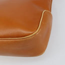 CELINE Shoulder Bag Leather Brown Gold Auth 166334-12
