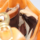 CELINE Shoulder Bag Leather Brown Gold Auth 166334-19