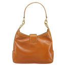 CELINE Shoulder Bag Leather Brown Gold Auth 166334-3