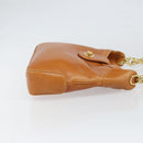CELINE Shoulder Bag Leather Brown Gold Auth 166334-4