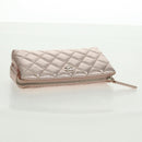 CHANEL Matelasse Pouch Lamb Skin Pink Silver CC Auth 166350SAM-6