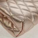 CHANEL Matelasse Pouch Lamb Skin Pink Silver CC Auth 166350SAM-8