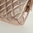 CHANEL Matelasse Pouch Lamb Skin Pink Silver CC Auth 166350SAM-9