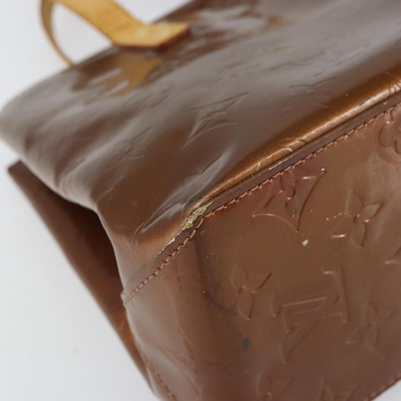 LOUIS VUITTON Monogram Vernis Reade PM Hand Bag Bronze M91146 LV Auth 166351