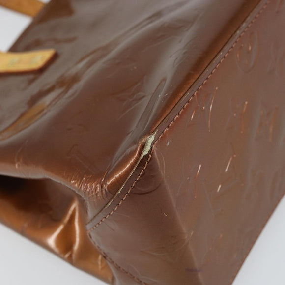 LOUIS VUITTON Monogram Vernis Reade PM Hand Bag Bronze M91146 LV Auth 166351