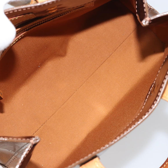 LOUIS VUITTON Monogram Vernis Reade PM Hand Bag Bronze M91146 LV Auth 166351