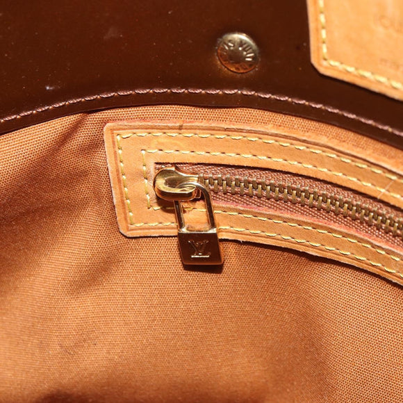 LOUIS VUITTON Monogram Vernis Reade PM Hand Bag Bronze M91146 LV Auth 166351