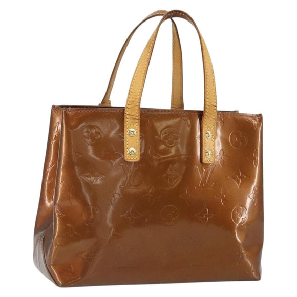 LOUIS VUITTON Monogram Vernis Reade PM Hand Bag Bronze M91146 LV Auth 166351