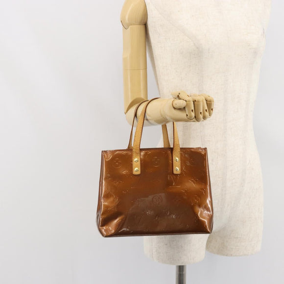 LOUIS VUITTON Monogram Vernis Reade PM Hand Bag Bronze M91146 LV Auth 166351