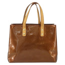 LOUIS VUITTON Monogram Vernis Reade PM Hand Bag Bronze M91146 LV Auth 166351-13