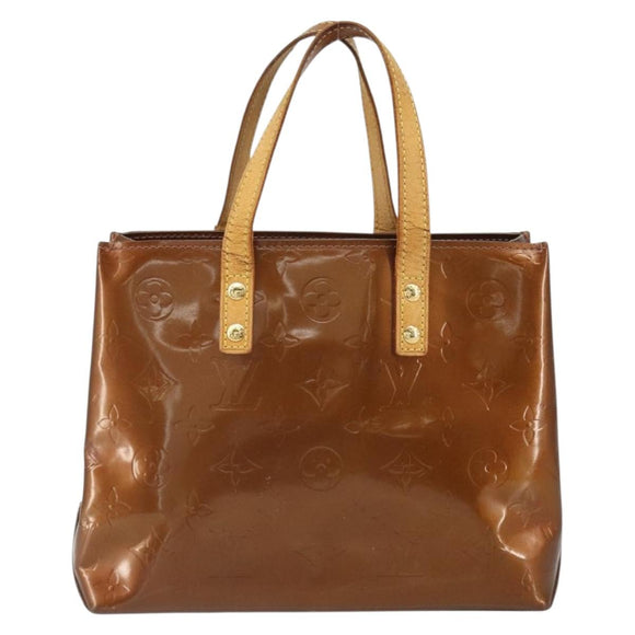 LOUIS VUITTON Monogram Vernis Reade PM Hand Bag Bronze M91146 LV Auth 166351