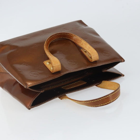 LOUIS VUITTON Monogram Vernis Reade PM Hand Bag Bronze M91146 LV Auth 166351