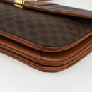 CELINE Macadam Canvas Shoulder Bag PVC Leather Brown Gold Auth 166352-10