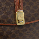 CELINE Macadam Canvas Shoulder Bag PVC Leather Brown Gold Auth 166352-14
