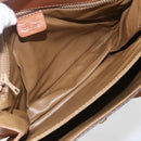 CELINE Macadam Canvas Shoulder Bag PVC Leather Brown Gold Auth 166352-18