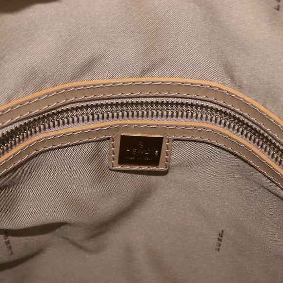 FENDI Zucchino Canvas Boston Bag Orange Gold Auth 166353