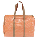 FENDI Zucchino Canvas Boston Bag Orange Gold Auth 166353-2
