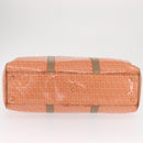 FENDI Zucchino Canvas Boston Bag Orange Gold Auth 166353-5