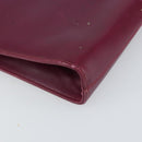 Salvatore Ferragamo Chain Gancini Shoulder Bag Leather Purple Gold Auth 166354-16