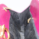 Salvatore Ferragamo Chain Gancini Shoulder Bag Leather Purple Gold Auth 166354-18