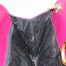 Salvatore Ferragamo Chain Gancini Shoulder Bag Leather Purple Gold Auth 166354-19