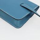 HERMES Pochette Green Waist bag Leather Blue Silver Auth 166361SM-15