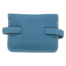 HERMES Pochette Green Waist bag Leather Blue Silver Auth 166361SM-2